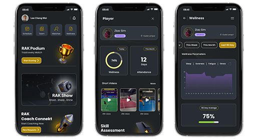 Sports coaching app screens
